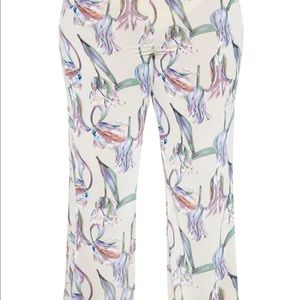 Dusty pink floral wide leg pants